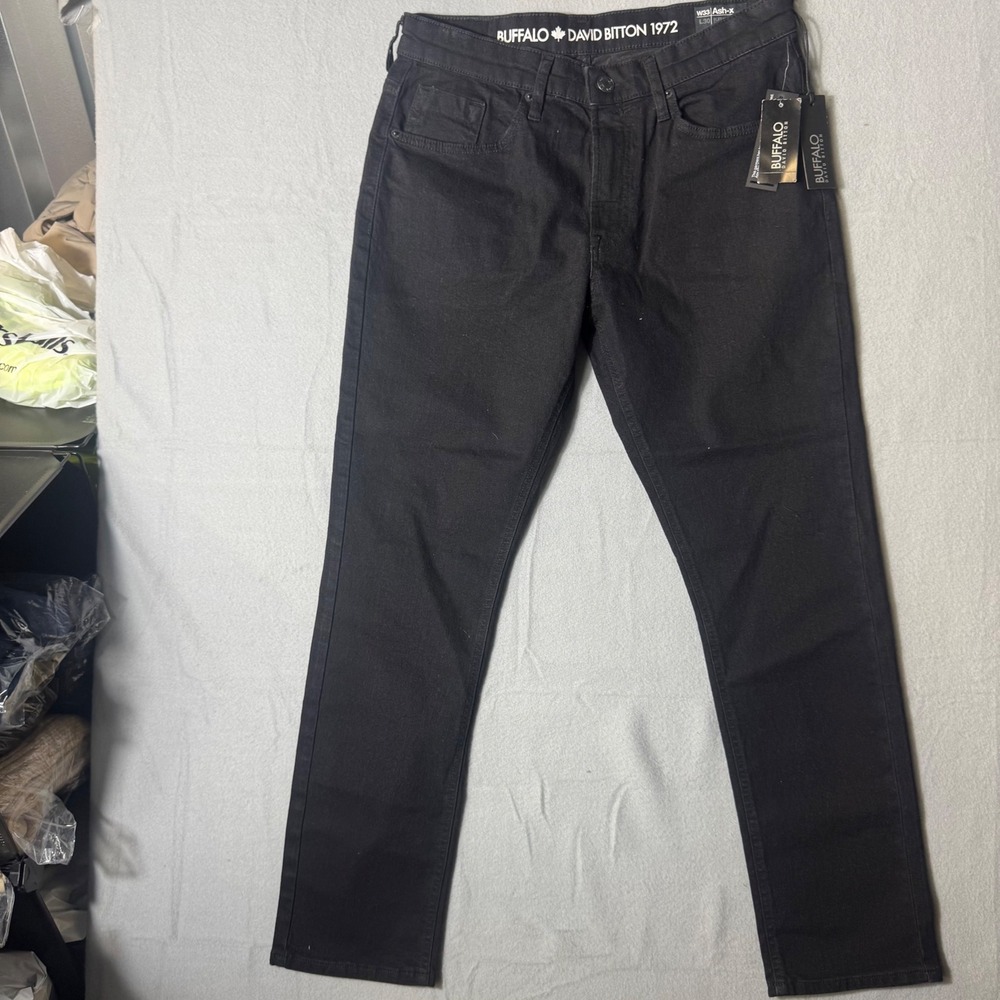 Buffalo Ash-X Mens Jeans 33x30 Black NWT Slim Stretch BPMD01328AX